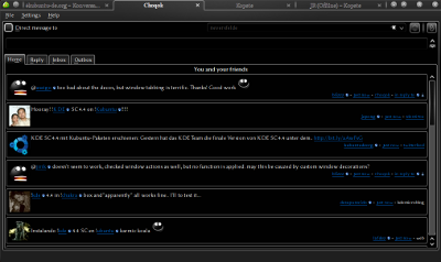 Demonstration of window tabbing in KDE SC 4.4