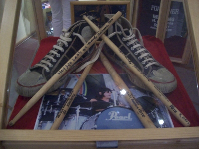 Ramones drum sticks and shoes